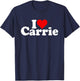 I Love Heart Carrie T-Shirt - T-Shirt | Navy