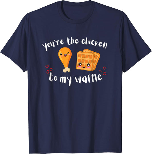 Foodie Chef | Chicken and Waffles I Couples T-Shirt - T-Shirt | Navy
