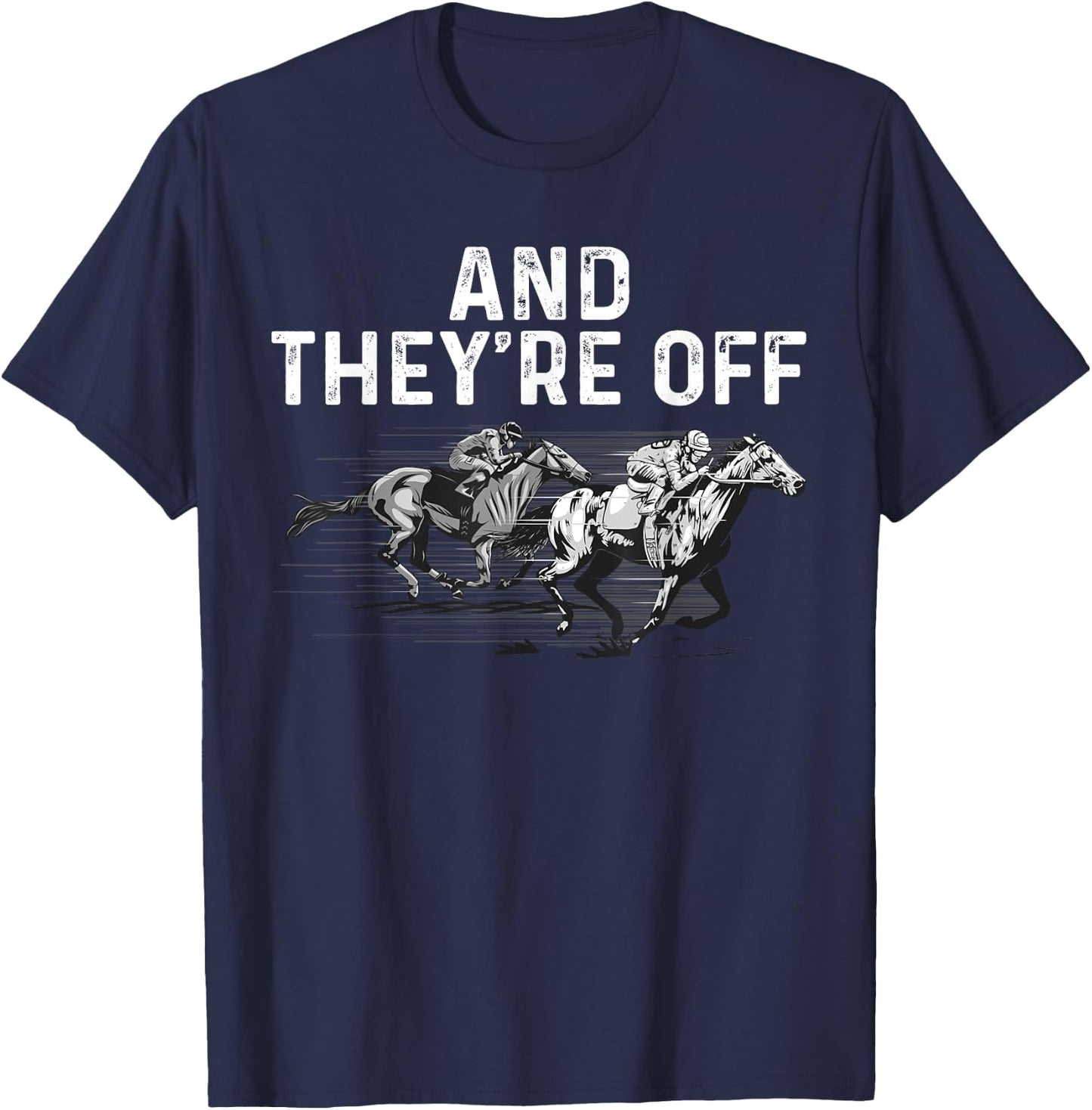Funny Horse Racing Design Women Kid Horse Race Lover T-Shirt - T-Shirt | Navy
