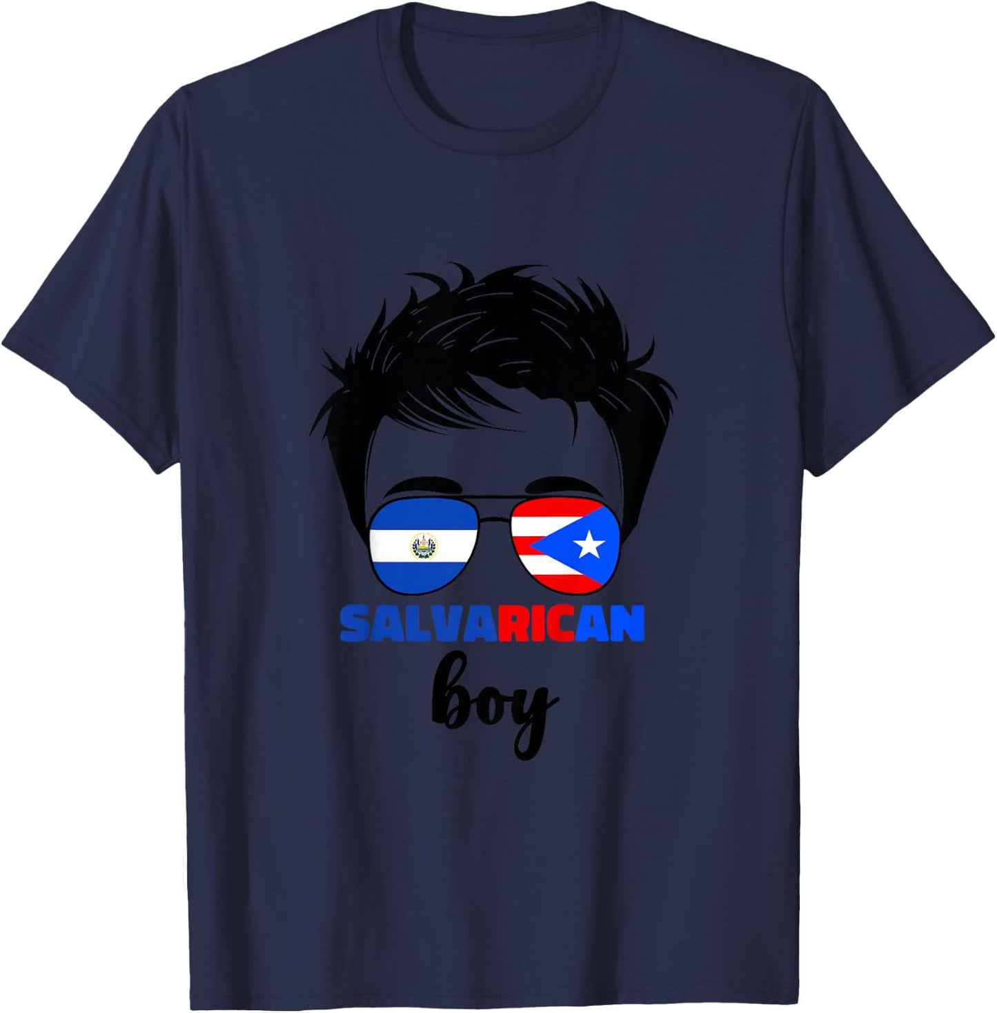 Kids Half Salvadorian And Puerto Rican Rico El Salvador Baby Boys T-Shirt - T-Shirt | Navy