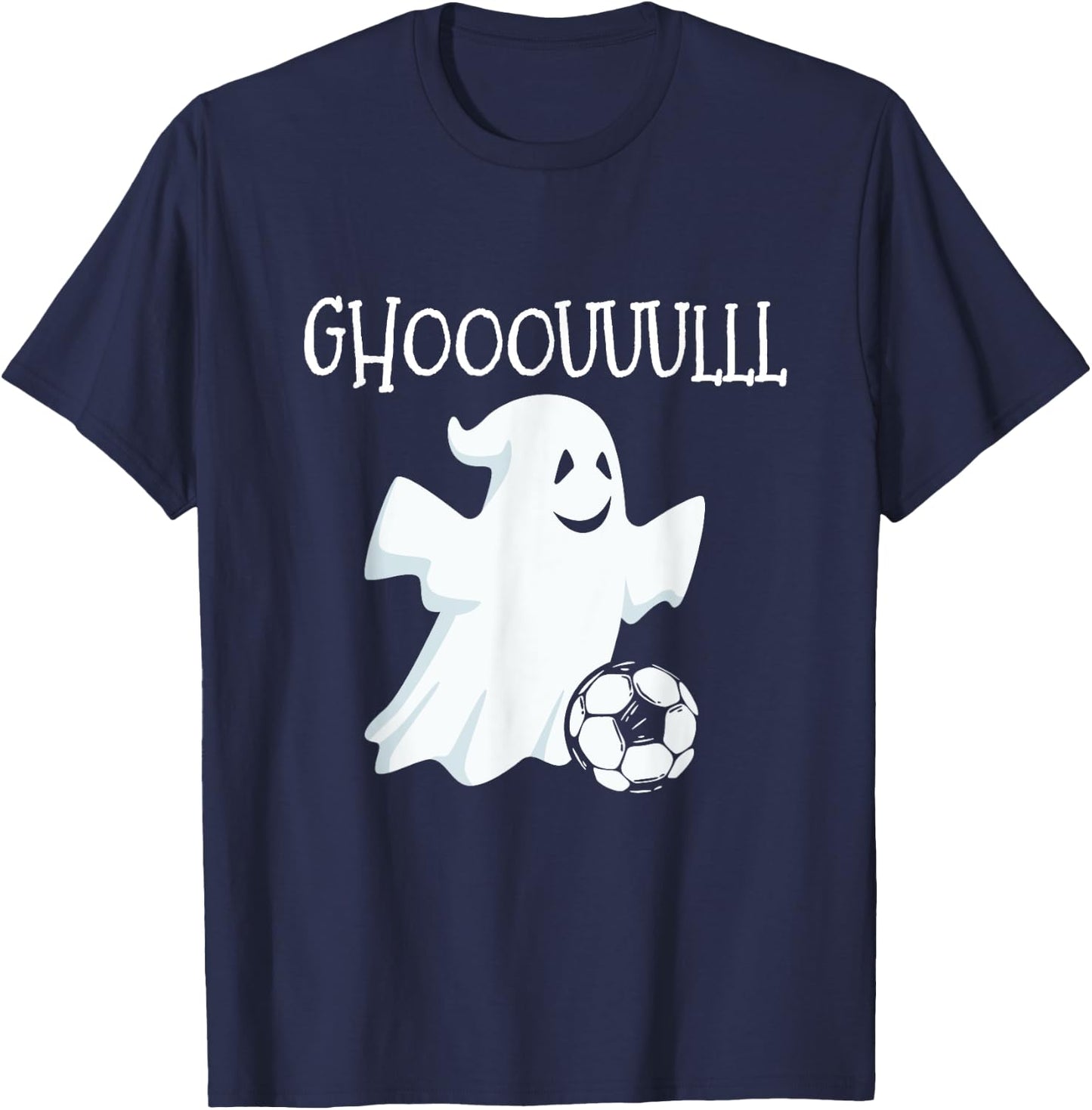 Ghost Soccer Halloween T-Shirt - T-Shirt | Navy