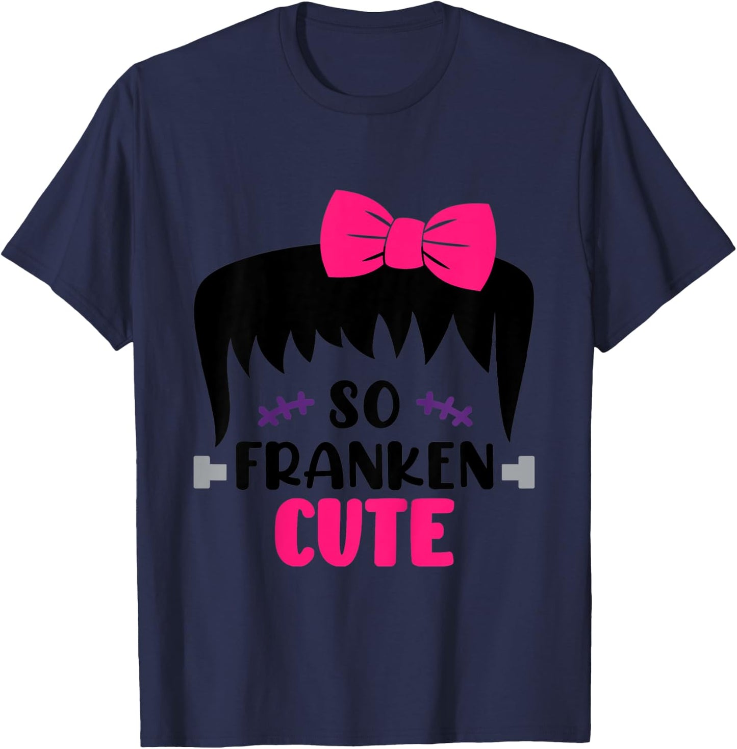 Kids So Franken Cute Toddler Girl Halloween Costume Scary Funny T-Shirt - T-Shirt | Navy