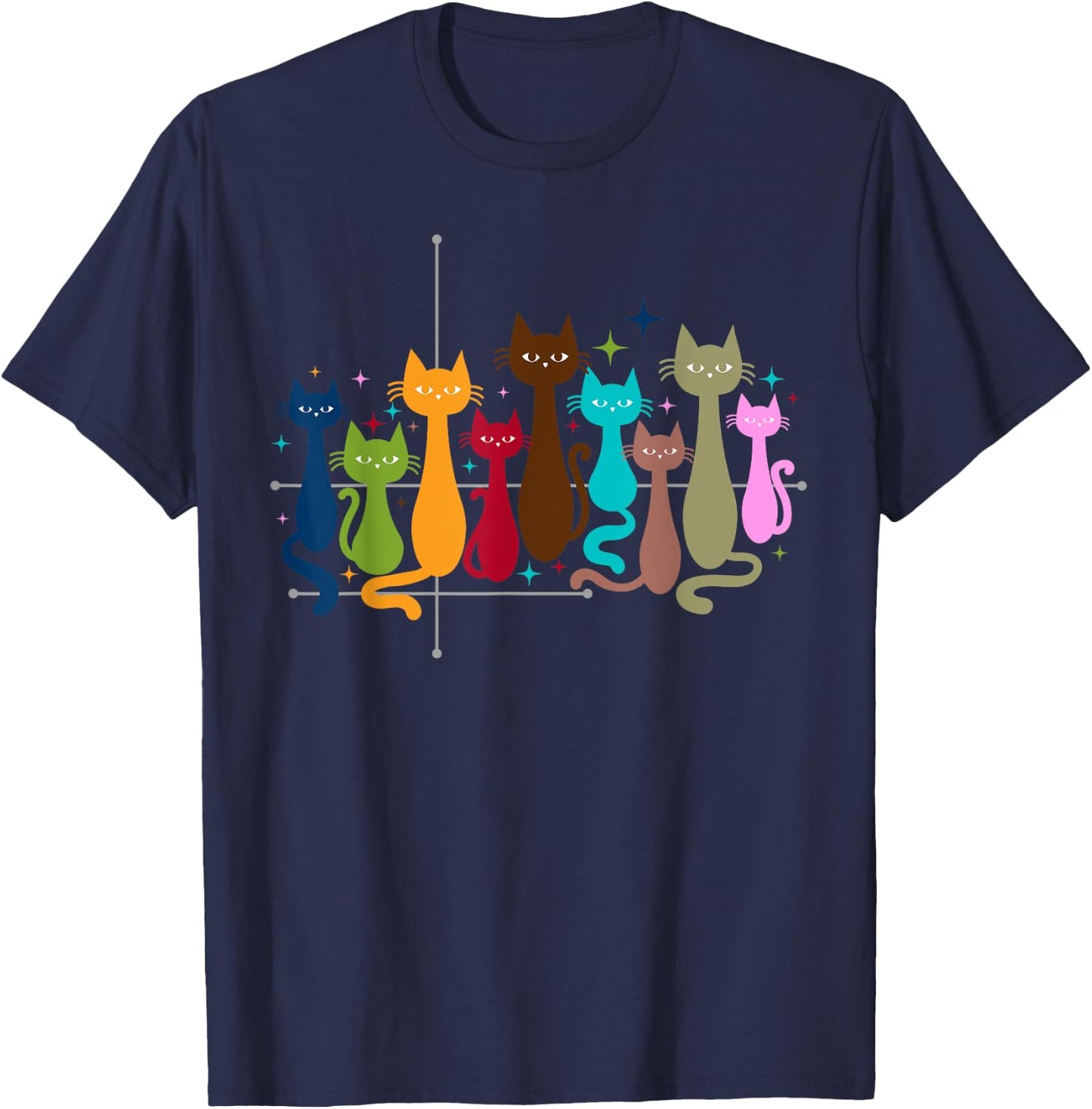 Classic Art Kitten Lover Vintage Artwork Cute Cat T-Shirt - T-Shirt | Navy