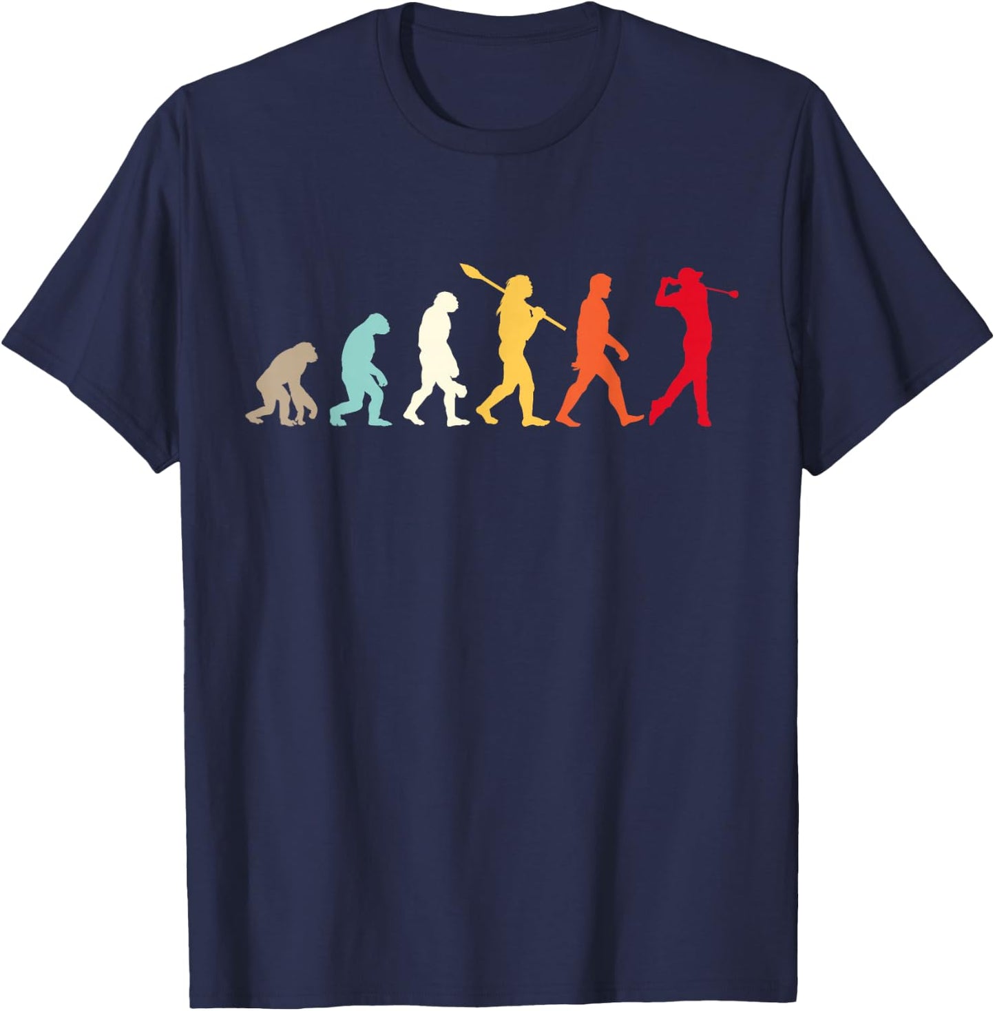 Retro Vintage Golfer Golf Player Lover Funny Golf Evolution T-Shirt - T-Shirt | Navy