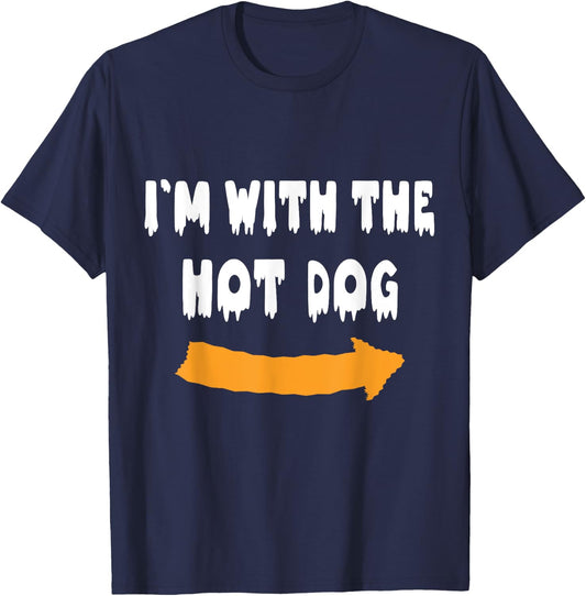 I'm with the hot dog Funny Lazy Halloween Costume T-Shirt - T-Shirt | Navy