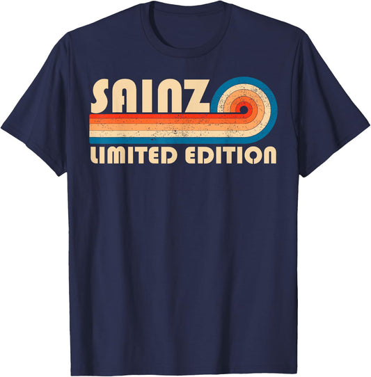 SAINZ Surname Retro Vintage 80s 90s Birthday Reunion T-Shirt - T-Shirt | Navy