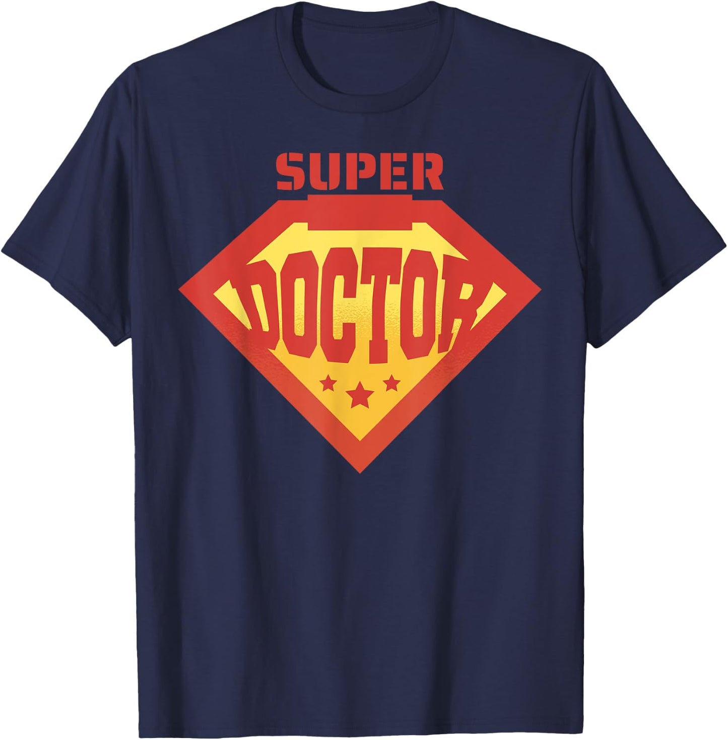 Super doctor badge on the chest Physician T-Shirt - T-Shirt | Navy