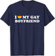 I Love My Gay Boyfriend Funny Gay Pride Rainbow T-Shirt - T-Shirt | Navy