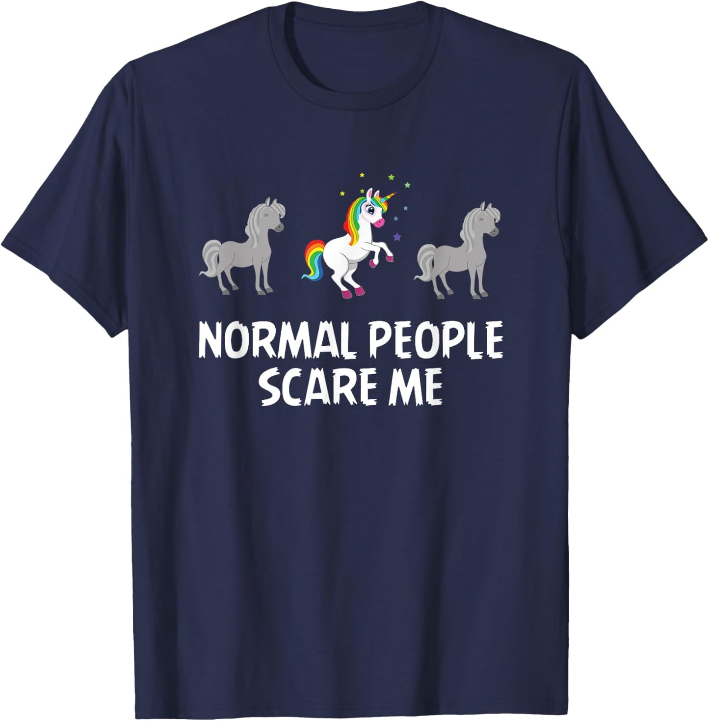 Normal People Scare Me Fear Normal People T-Shirt - T-Shirt | Navy