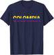 Colombia Flag Vintage Pride T-Shirt - T-Shirt | Navy