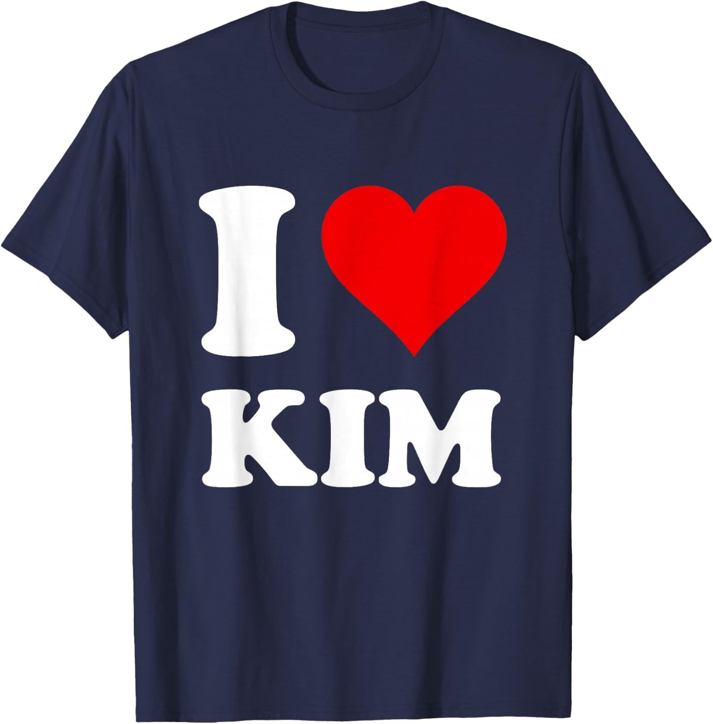 Red Heart Motif I Love Kim T-Shirt - T-Shirt | Navy