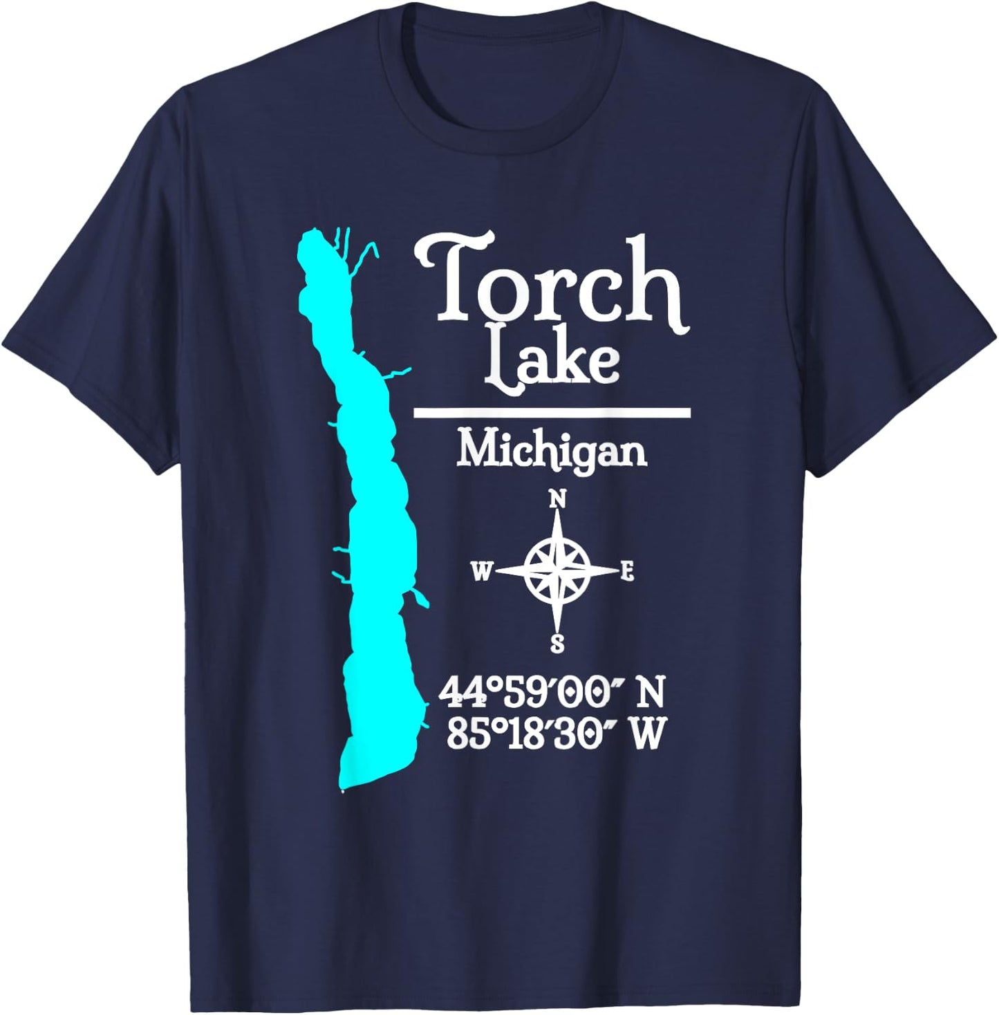 Torch Lake, Michigan T-Shirt - T-Shirt | Navy