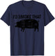 Chef Butcher BBQ I'd Smoke That Pig Pork Funny Father's Day T-Shirt - T-Shirt | Navy