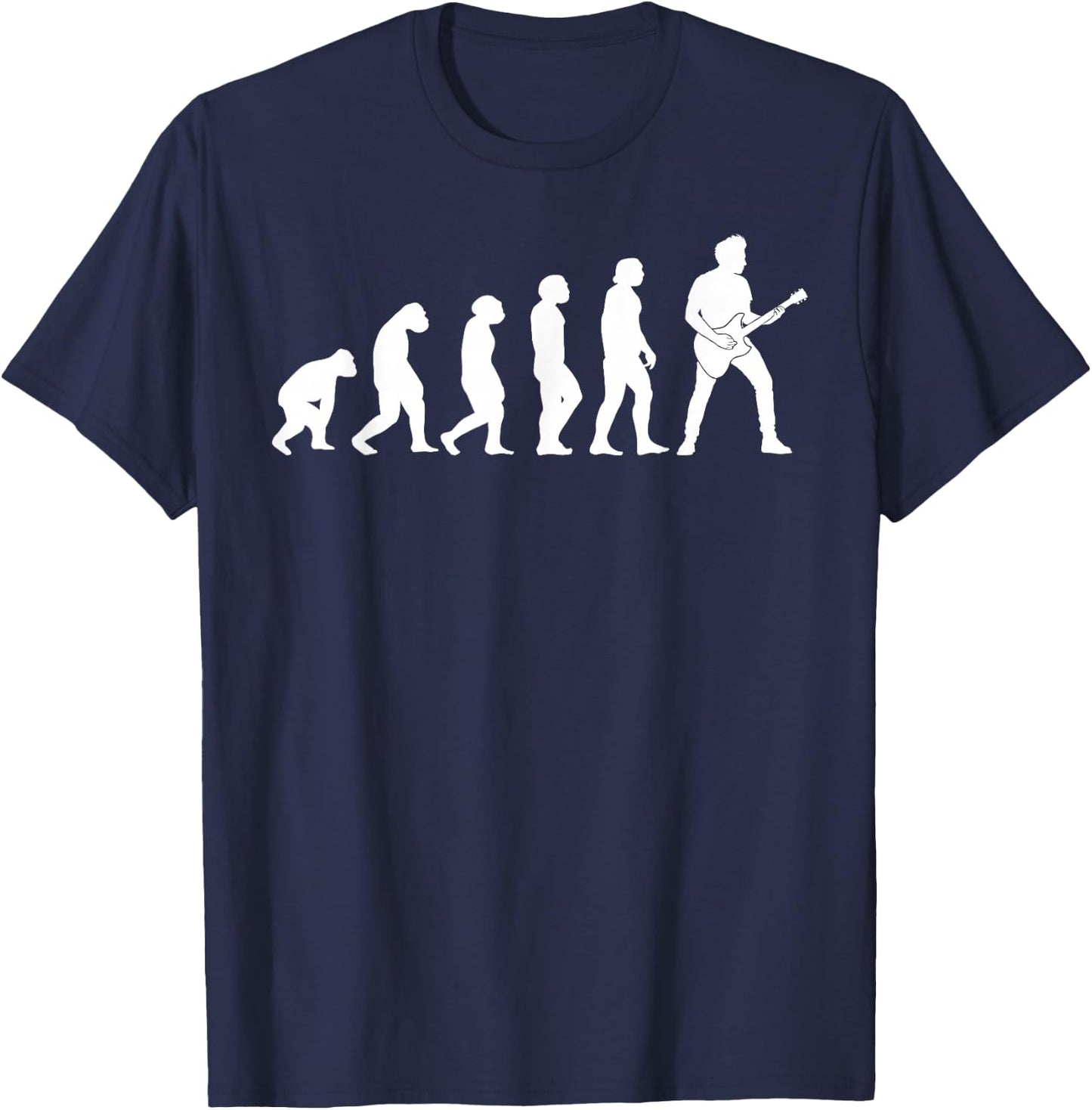 Guitar Player Evolution - Guitarist Player Guitar T-Shirt - T-Shirt | Navy