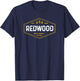 Redwood National Park Shirt Vintage Tree Hexagon Badge Hike T-Shirt - T-Shirt | Navy