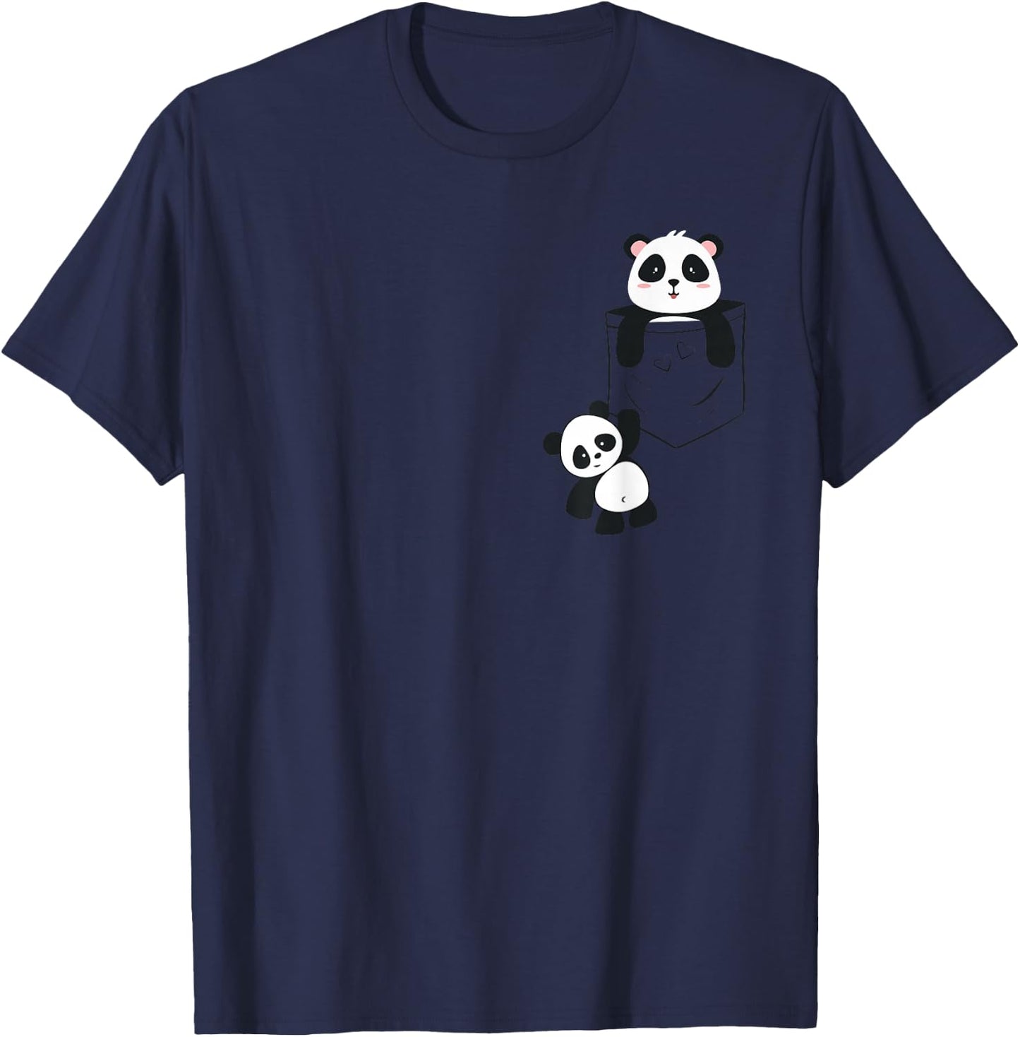 Cute Pandas in the Bag Funny Panda Lovers Baby Animal T-Shirt - T-Shirt | Navy