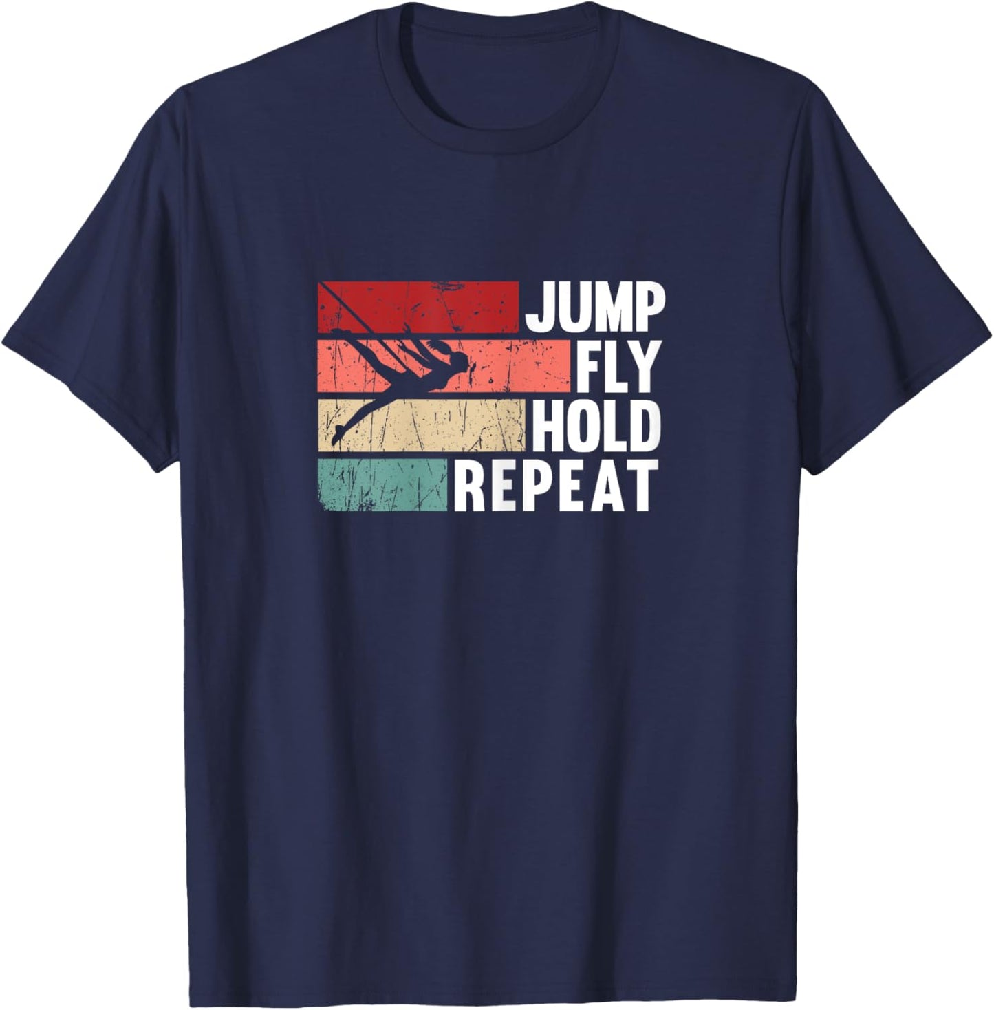 Bungee Fitness Equipment Jump Fly Sling Workout T-Shirt - T-Shirt | Navy