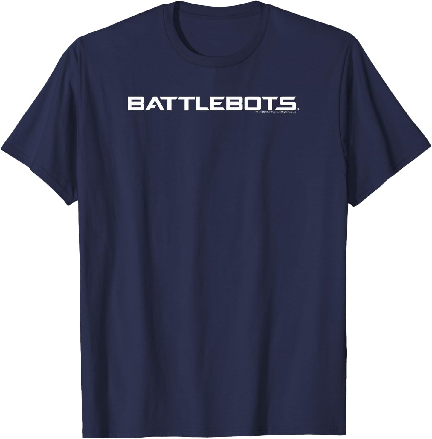 BattleBots Horizontal White Logo T-Shirt - T-Shirt | Navy