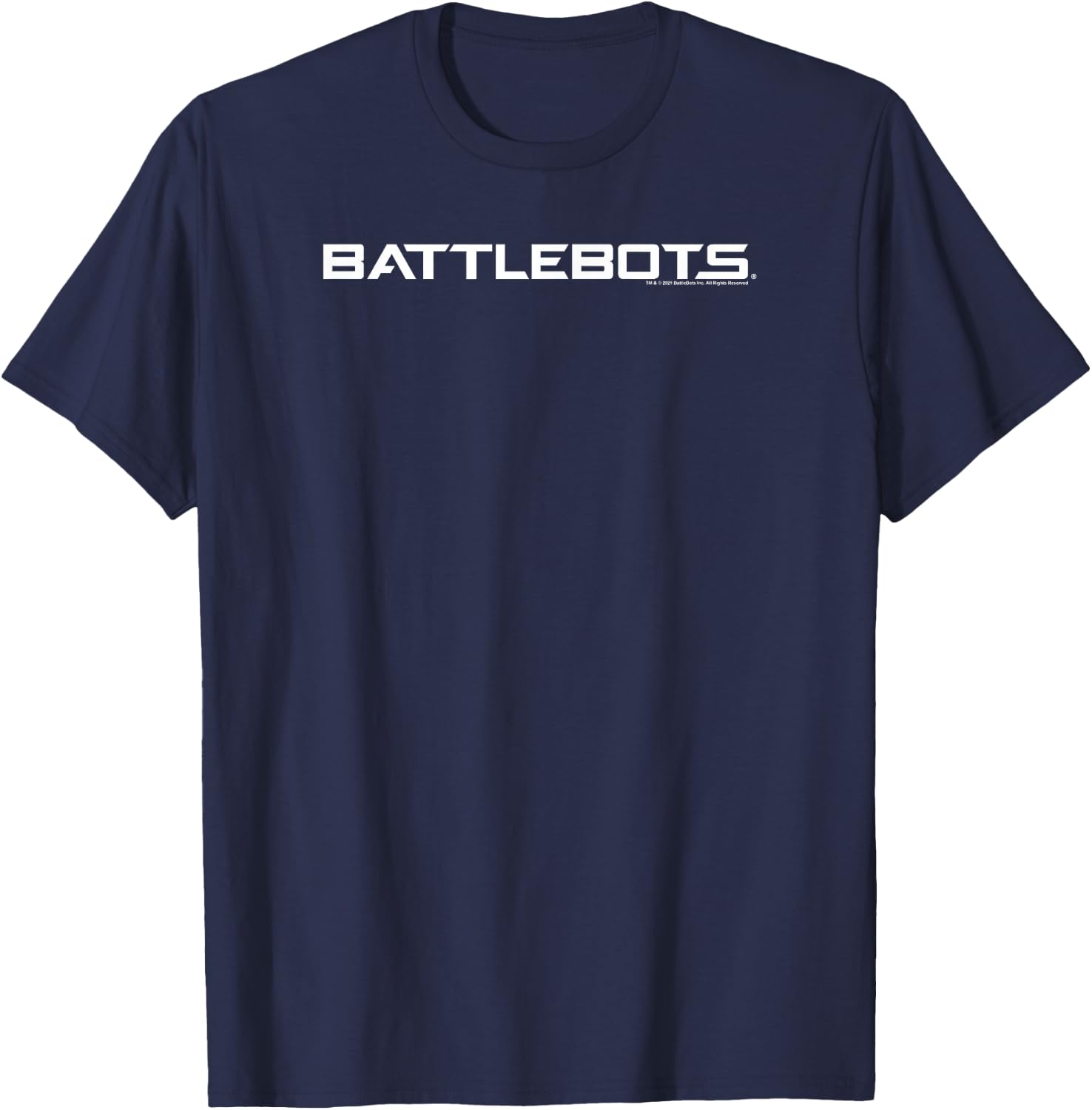 BattleBots Horizontal White Logo T-Shirt - T-Shirt | Navy