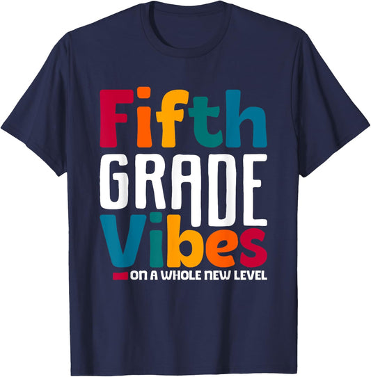 Fifth Grade Vibes Vintage 1st Day of School Team 5th Grade T-Shirt - T-Shirt | Navy