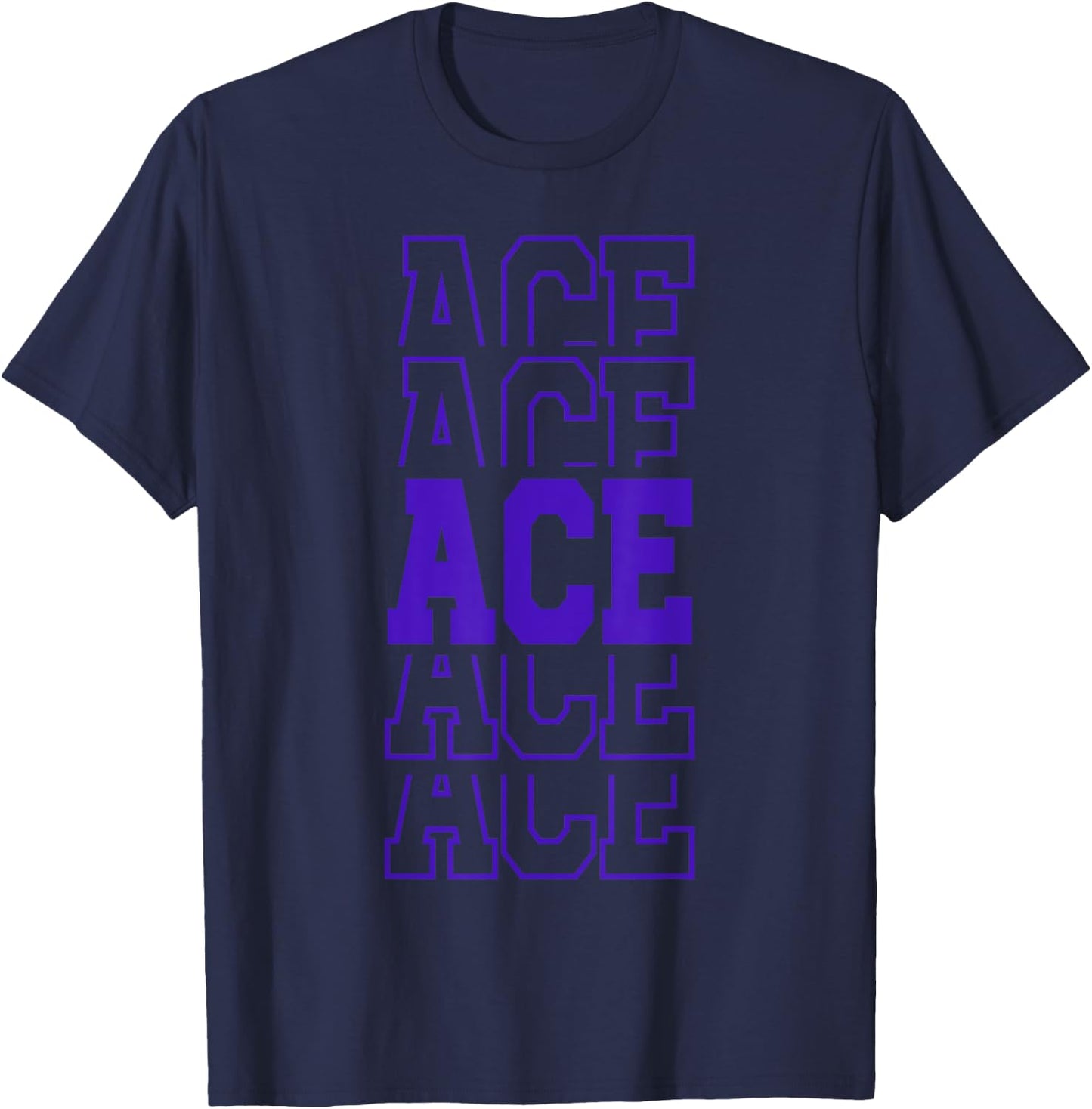 Cute Personalized Ace Birthday Matching Family T-Shirt - T-Shirt | Navy
