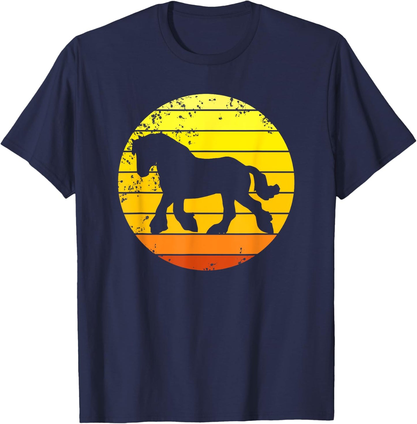 Clydesdale Clydesdales Draft Horse Retro T-Shirt - T-Shirt | Navy