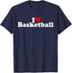 I Love Heart Basketball T-Shirt - T-Shirt | Navy