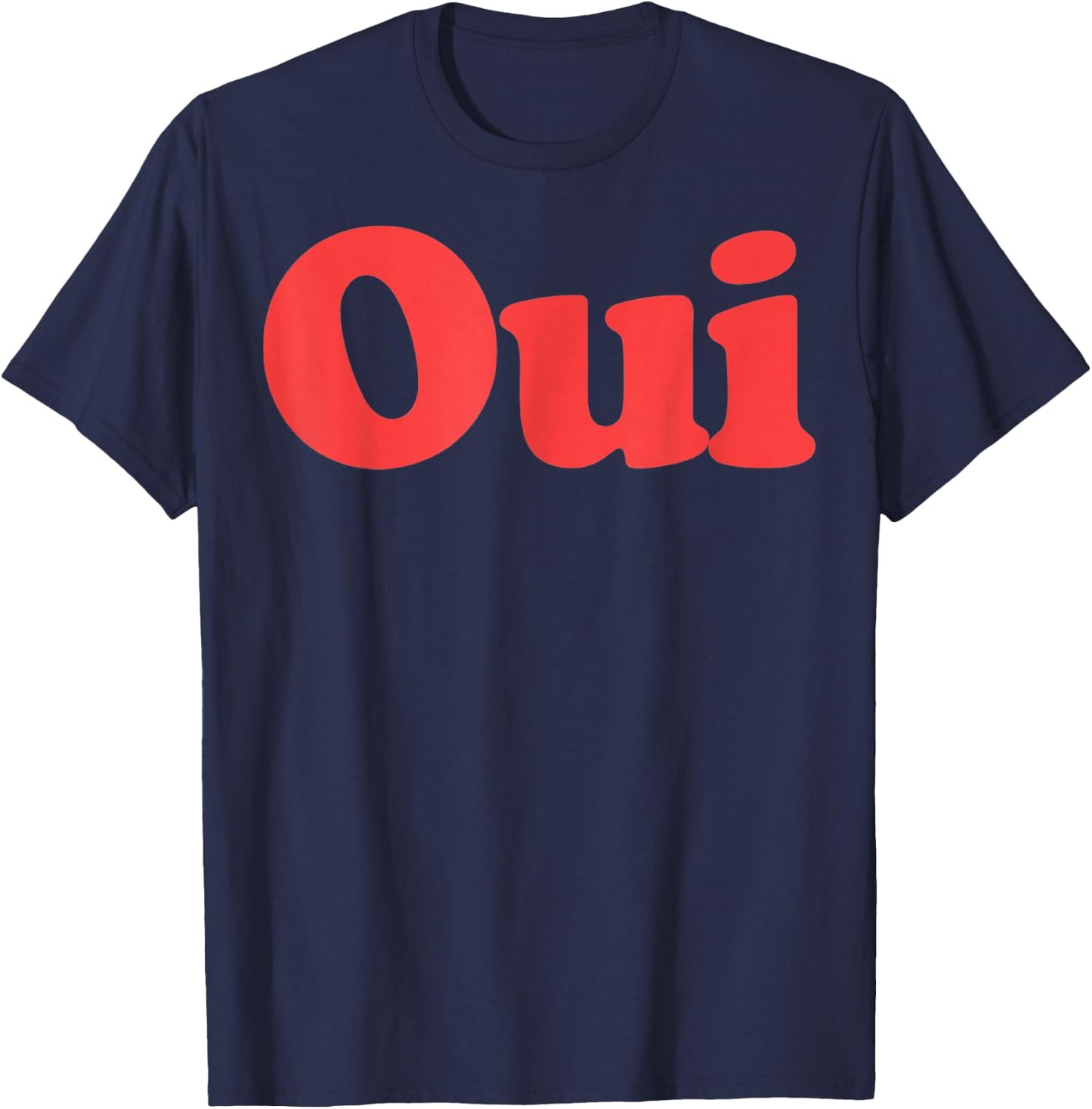 Oui, French Retro Men Women Gift T-Shirt - T-Shirt | Navy