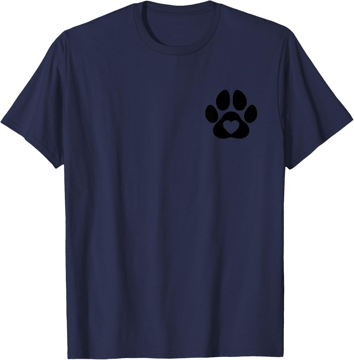 Minimalist Paw Heart Dog Love, Dogs Lovers Dog dad Dog mom T-Shirt - T-Shirt | Navy