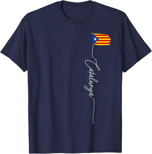 Catalonia, Bandera de Catalunya, Catalonian Flag T-Shirt - T-Shirt | Navy