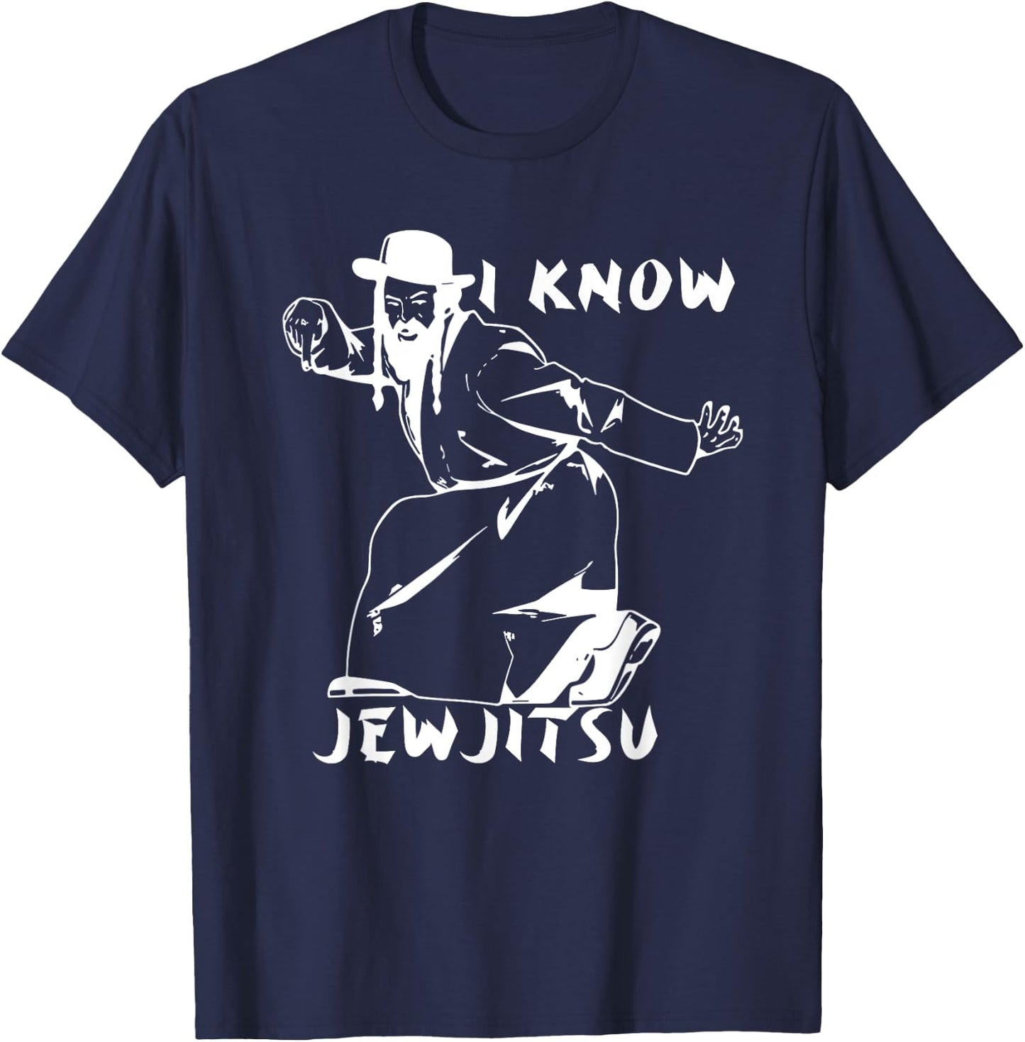 I Know JewJitsu Dance Horah Jiu Jitsu Rabbi T-Shirt - T-Shirt | Navy