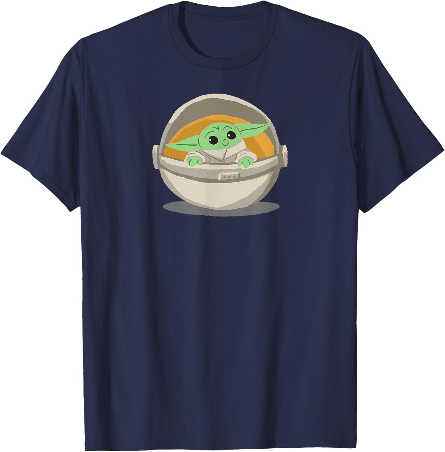 Amazon Essentials Men's Mandalorian The Child Grogu Pram , Dark Blue, Small T-Shirt - T-Shirt | Navy