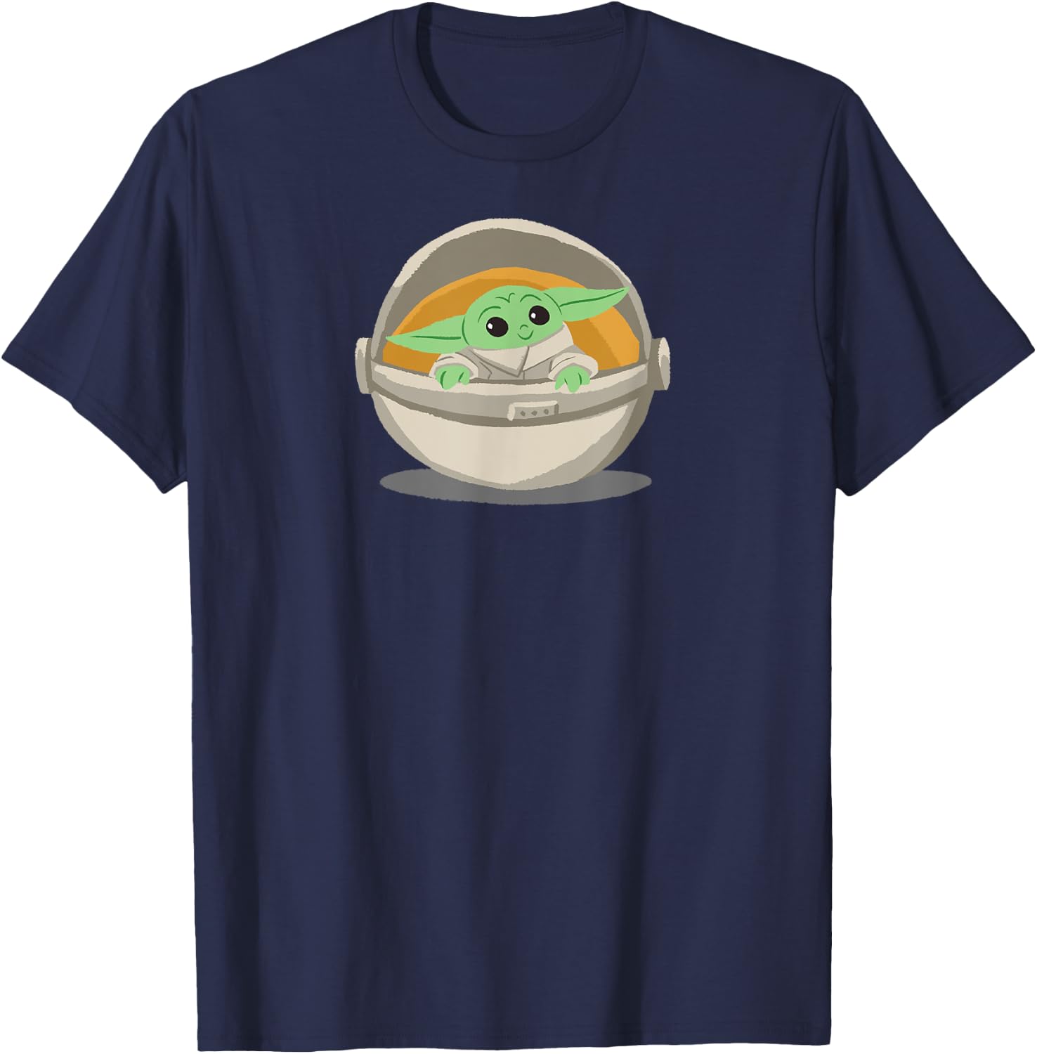 Amazon Essentials Men's Mandalorian The Child Grogu Pram , Dark Blue, Small T-Shirt - T-Shirt | Navy