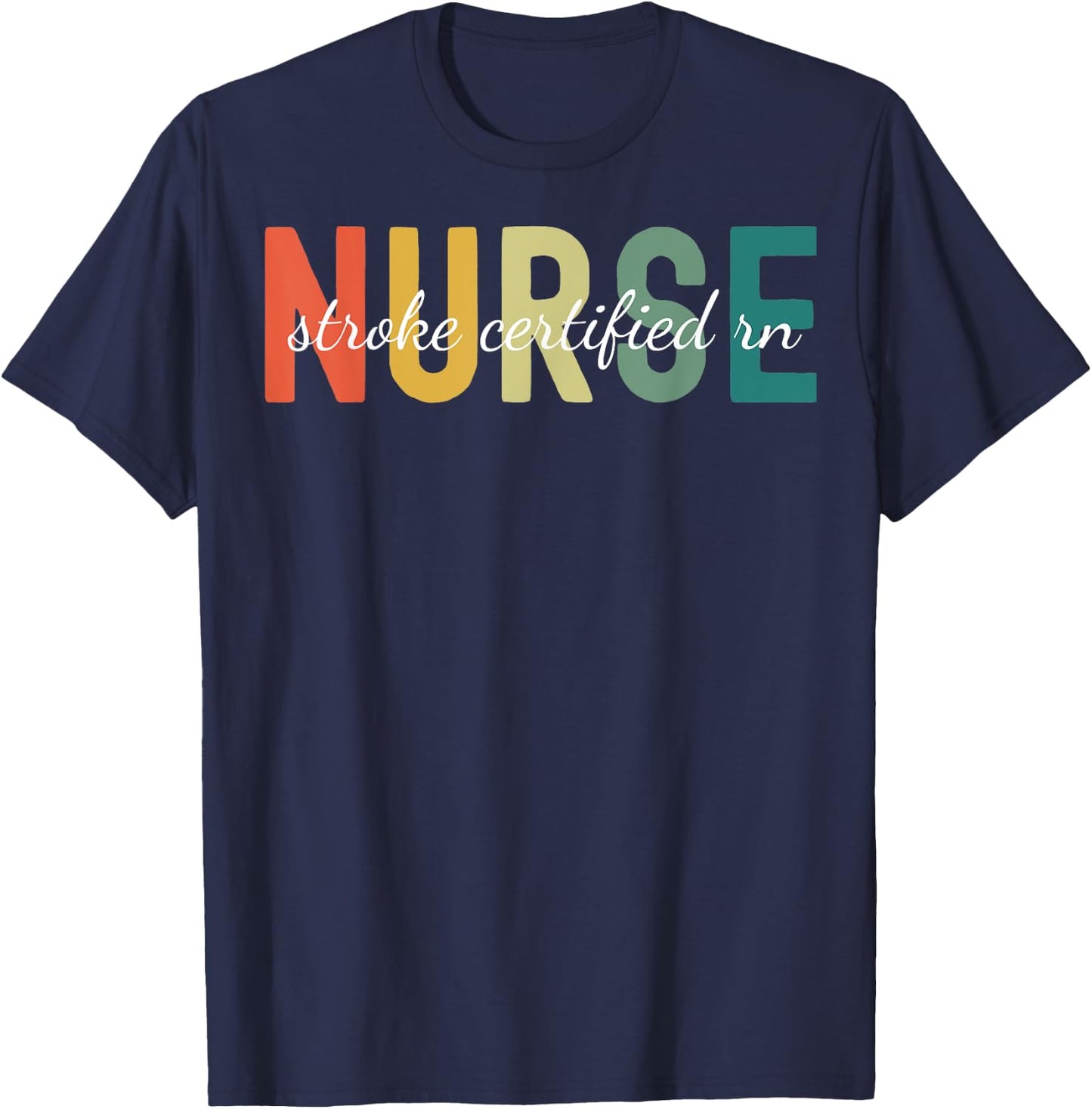 Retro Medical Stroke Certified Registered SCRN Nurse Women T-Shirt - T-Shirt | Navy