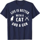 Gun Rights Life Is Better With Cats And Guns T-Shirt - T-Shirt | Navy