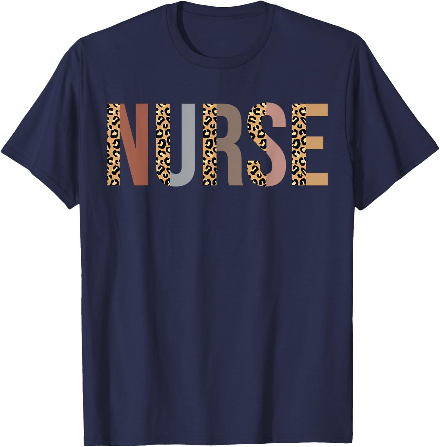 Leopard Nurse Appreciation Nurse Apparel For Work T-Shirt - T-Shirt | Navy