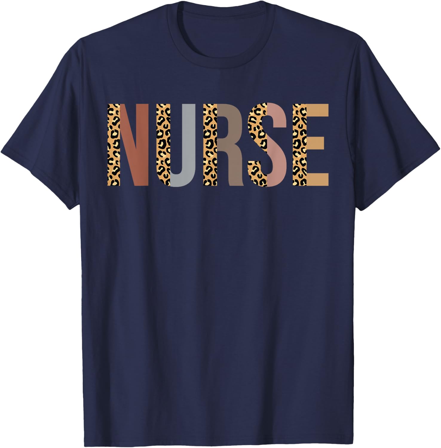 Leopard Nurse Appreciation Nurse Apparel For Work T-Shirt - T-Shirt | Navy