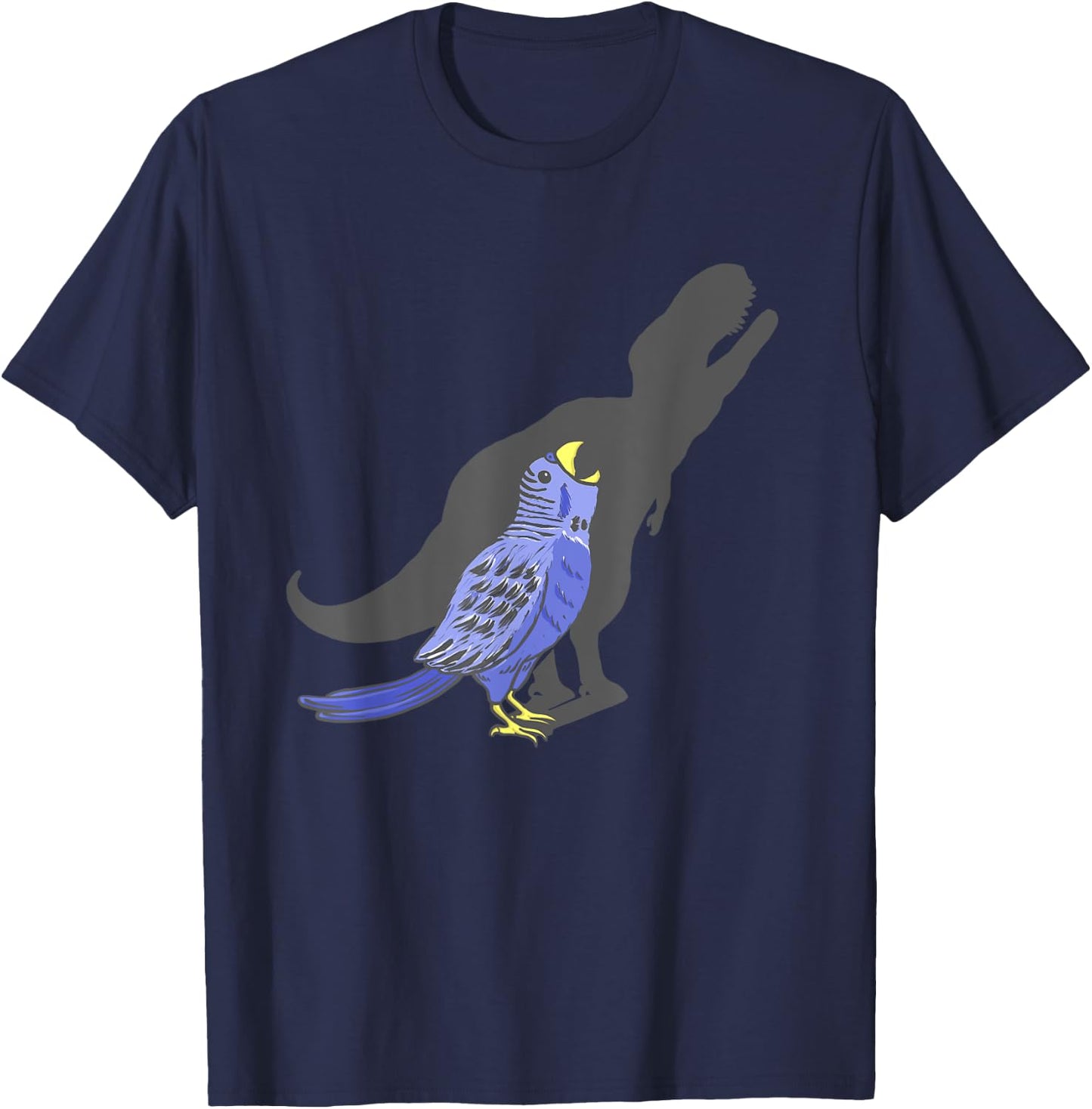 T-Rex Shadow - Funny Parakeet Budgie Budgerigar Bird Lover T-Shirt - T-Shirt | Navy