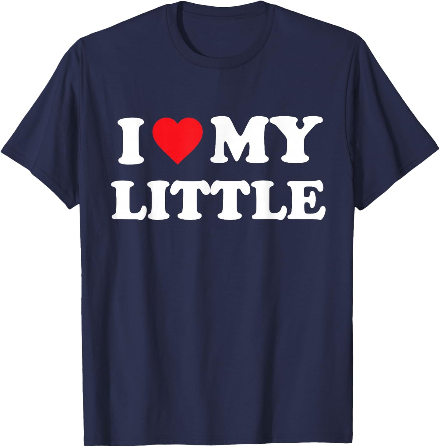 I Heart My Little Funny Matching Little Big Sorority T-Shirt - T-Shirt | Navy