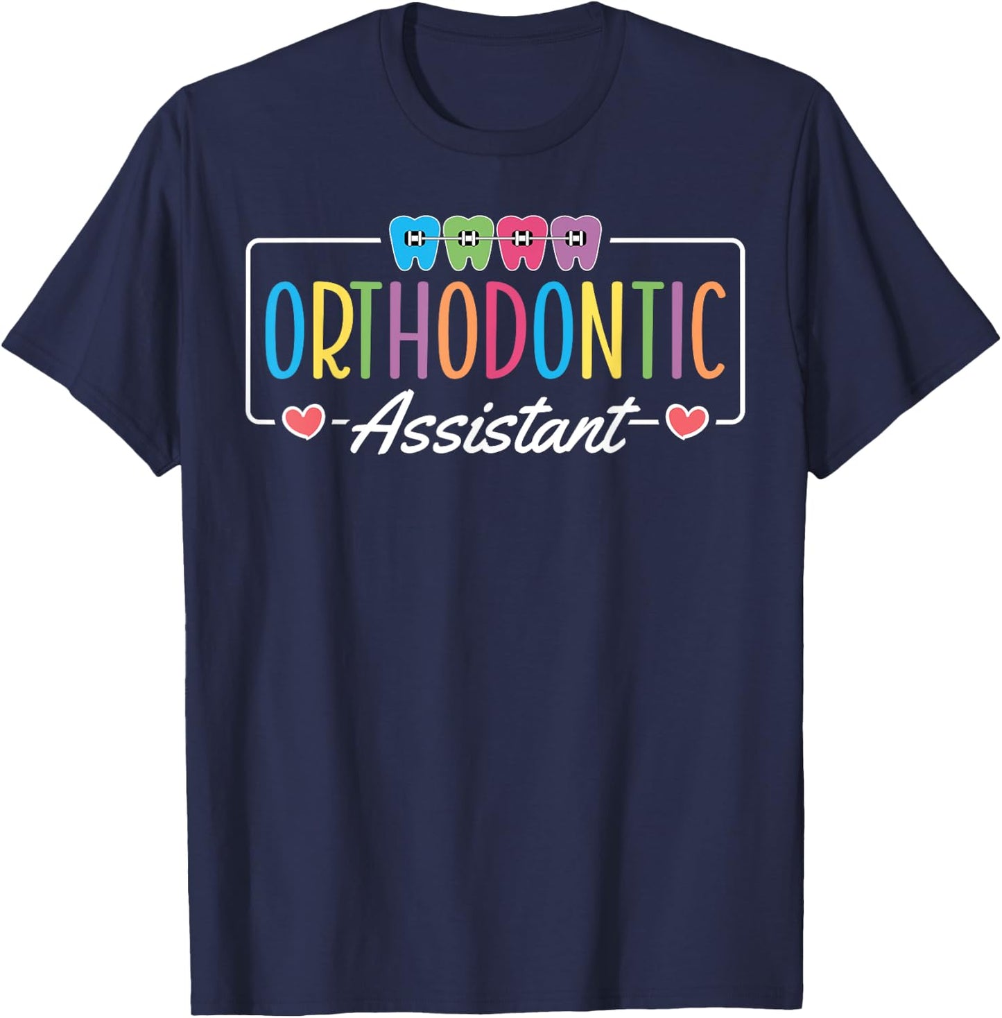 Orthodontic Assistant Heart T-Shirt - T-Shirt | Navy