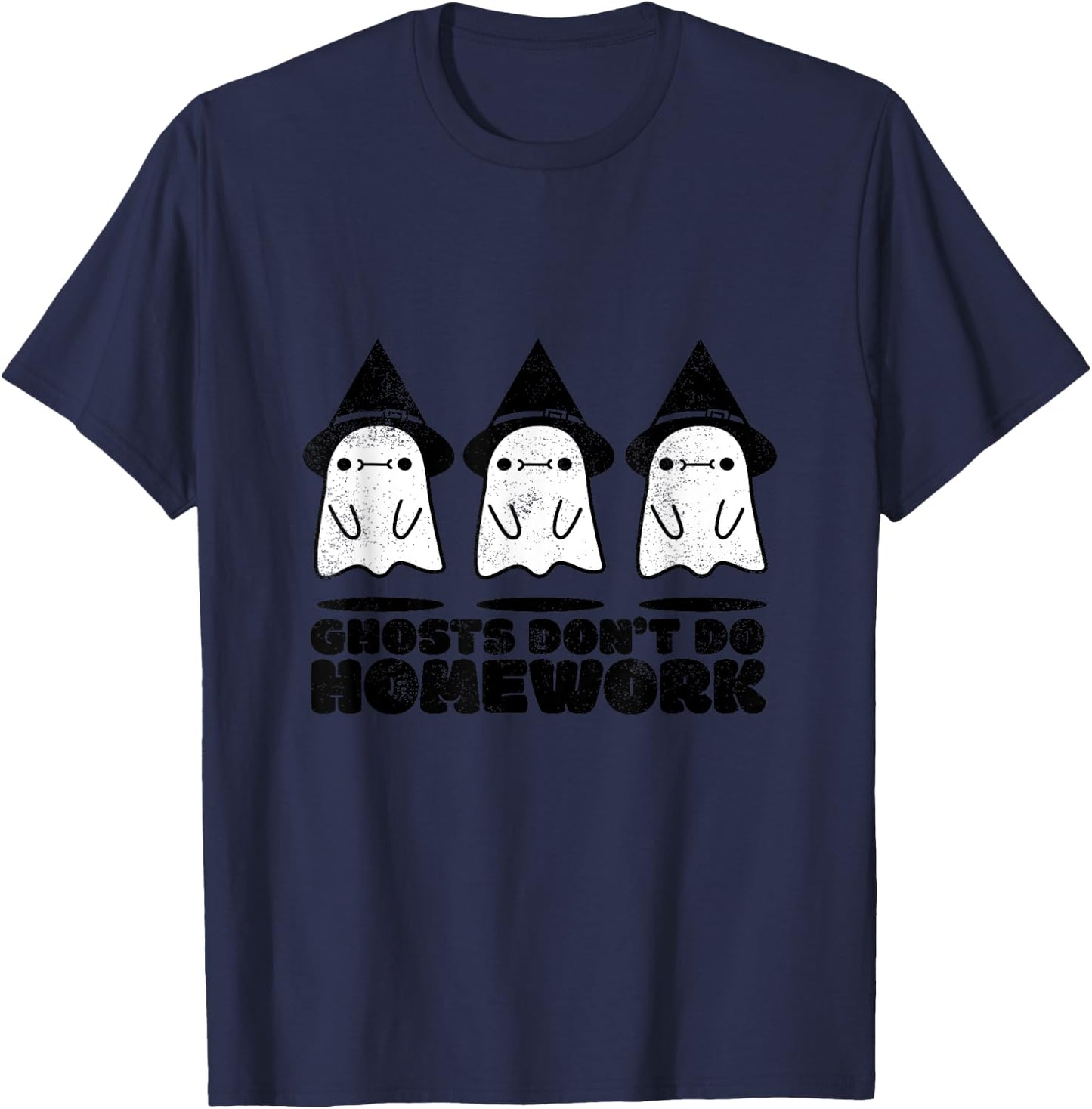 Halloween - Ghost Don't Do Homework T-Shirt - T-Shirt | Navy