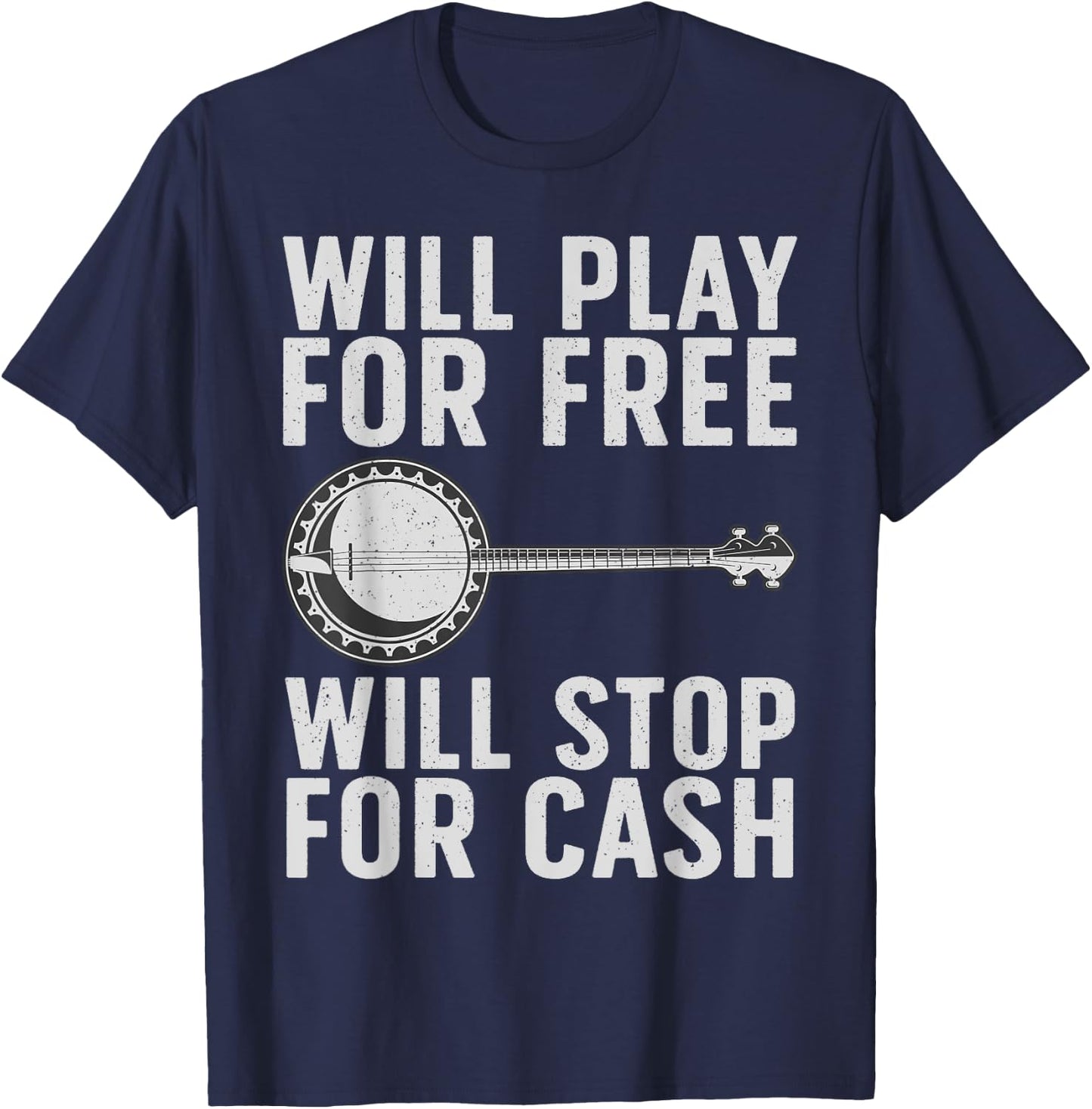Funny Banjo Art Women Banjo Musical Instrument Lover T-Shirt - T-Shirt | Navy