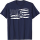 Bicycle Patriotic American Flag Cyclist E-Bike T-Shirt - T-Shirt | Navy