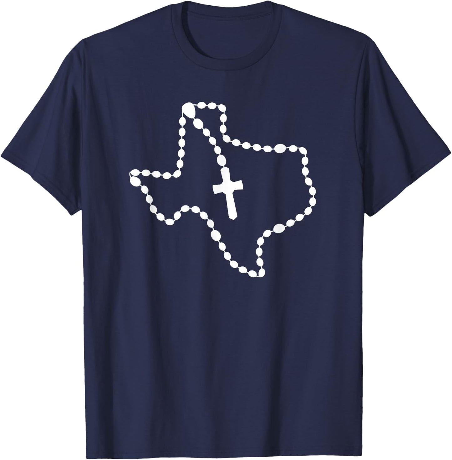 Texas Rosary Catholic T-Shirt - T-Shirt | Navy