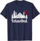 Istanbul Landmark Hagia Sophia Silhouette Turkey Muslim Flag T-Shirt - T-Shirt | Navy