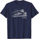 Trendy Classic Centered Venice Beach Wave T-Shirt - T-Shirt | Navy