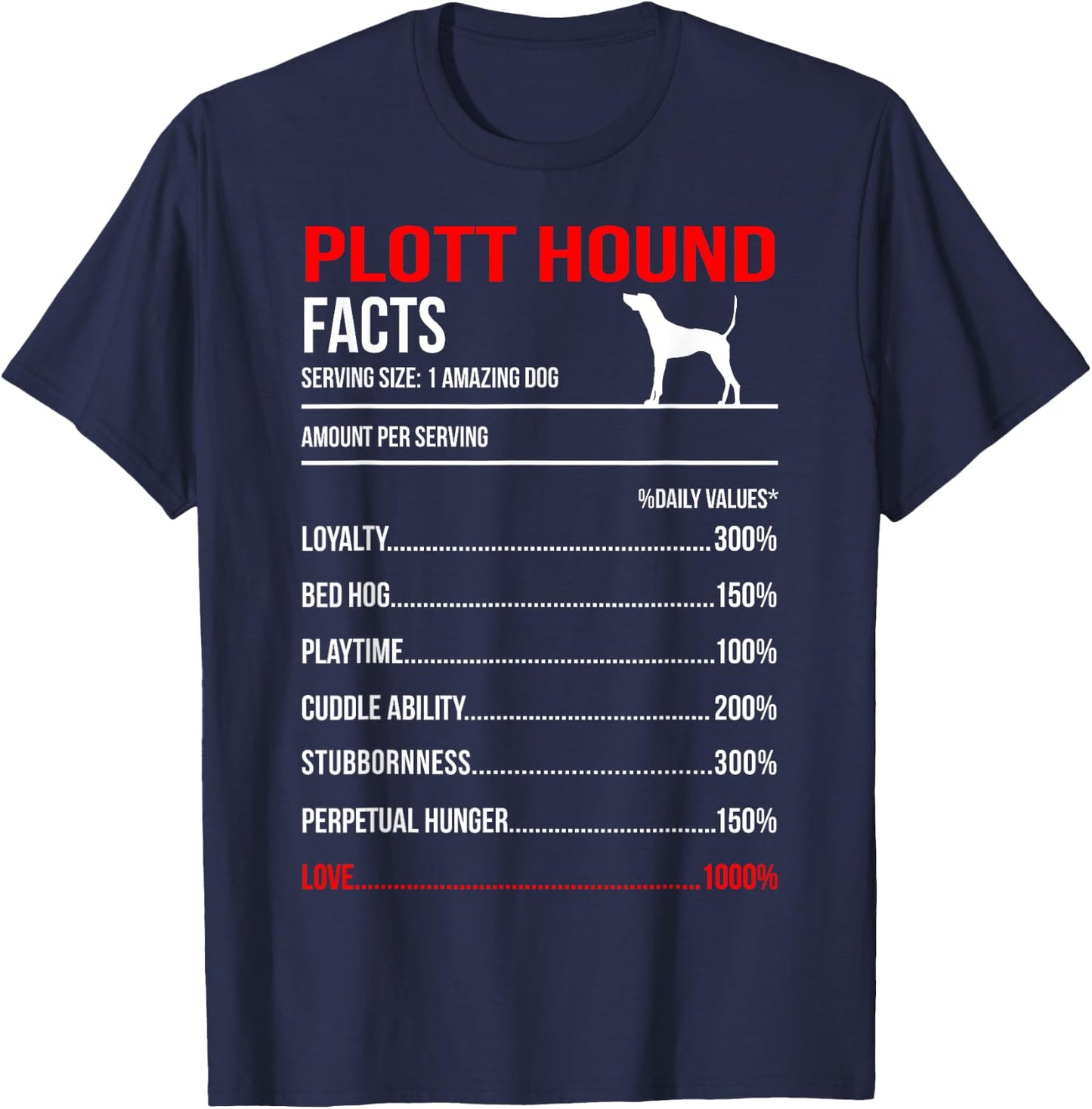 Plott hound Facts Dog Breed Lover Owner T-Shirt - T-Shirt | Navy