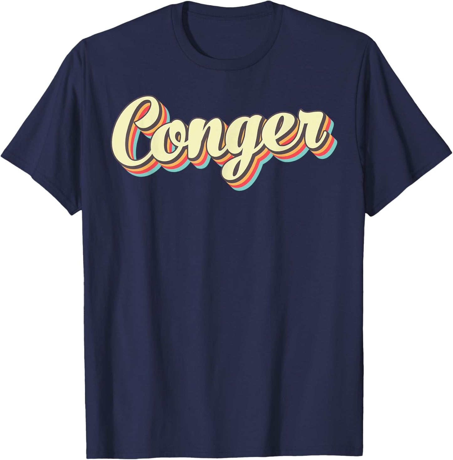 Conger Retro Art Baseball Font Vintage T-Shirt - T-Shirt | Navy