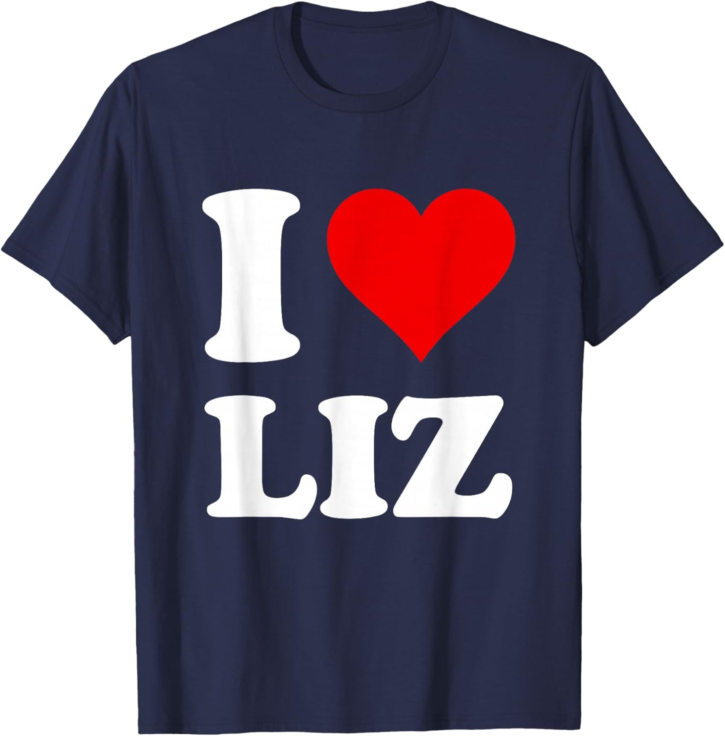Red Heart I Love Liz T-Shirt - T-Shirt | Navy