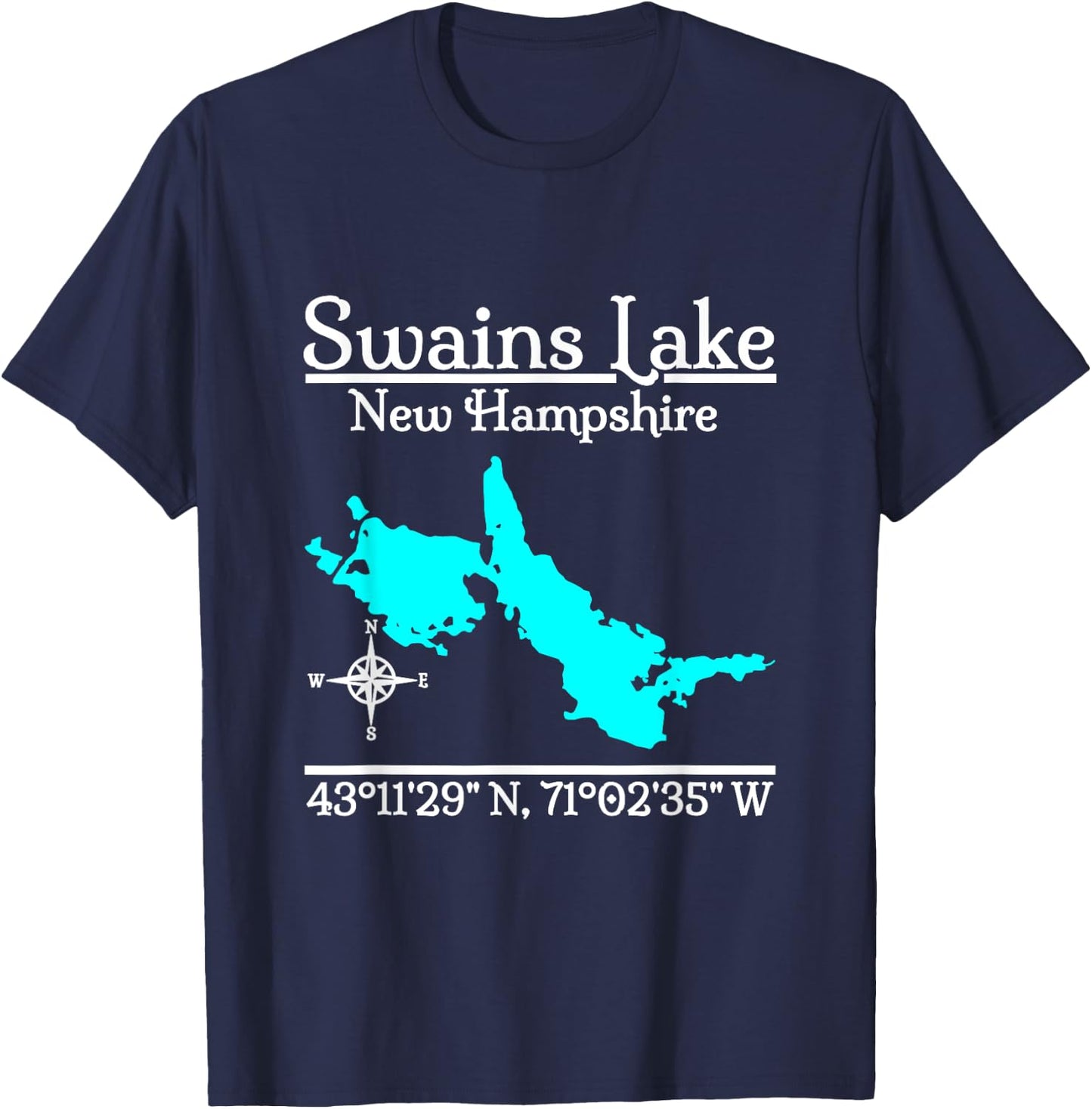Swains Lake, New Hampshire T-Shirt - T-Shirt | Navy